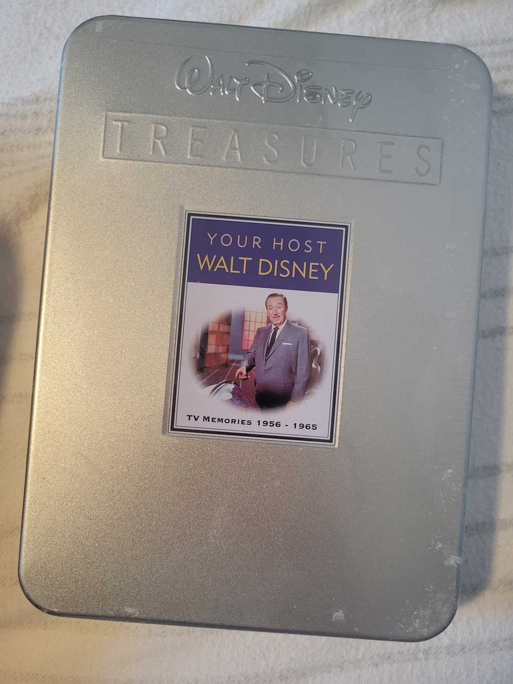 Disney Silver Treasures Collector Tin with Purple Accent 'Your Host Walt Disney'